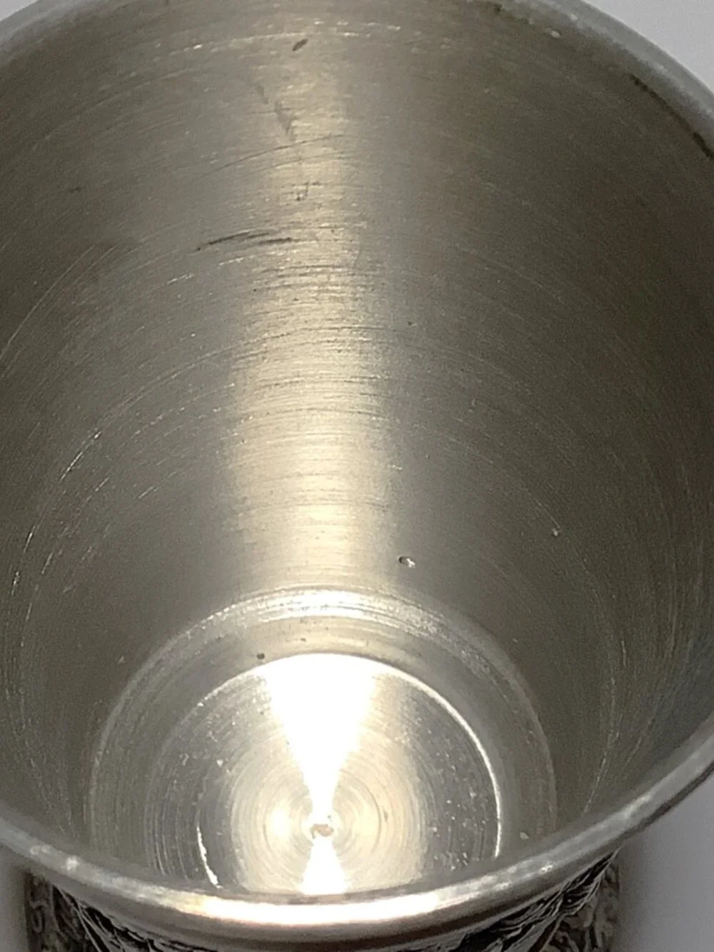 Vintage German Zinn-Becker Embossed Pewter Shot Glass Marked 95% Zinn